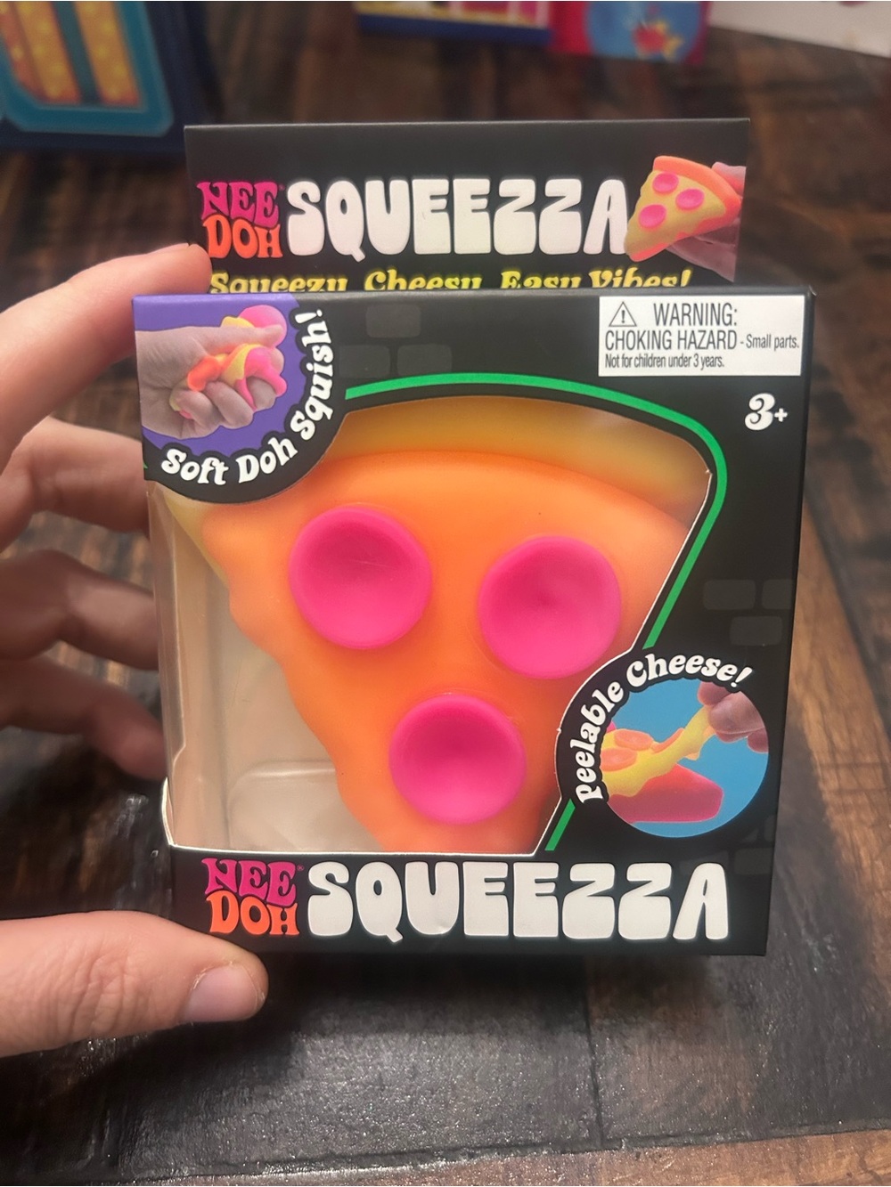 Needoh Sqeezza Pizza Slice squishy Fidget Toy - Yellow & Orange NWT - Picture 2 of 5